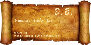 Demecs Beáta névjegykártya